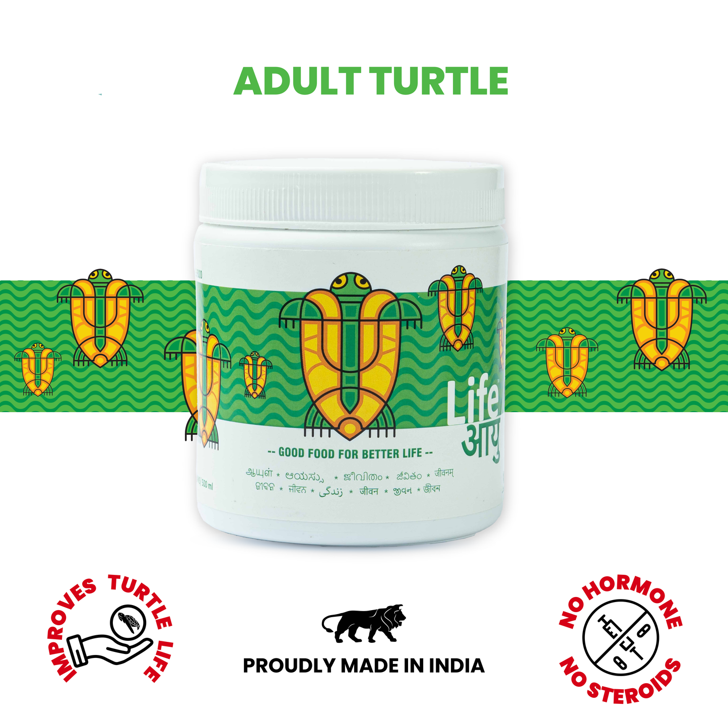 Spirulina & Calcium Enriched Turtle Food for Shell Strength, Immunity and Healthy Digestion