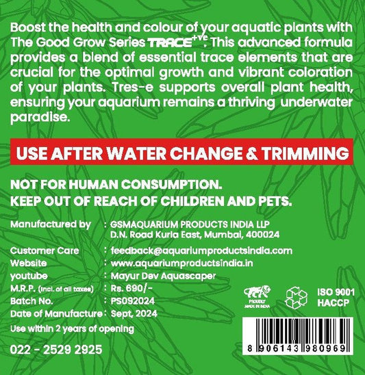 Good Grow Series TRACE 50ml Aquarium Plant Trace Element Supplement | Restores Micronutrients, Enhances Plant Coloration & Supports Healthy Growth in Planted Aquariums