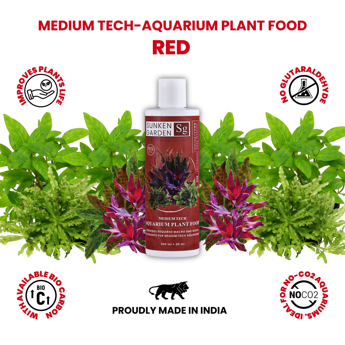Sunken Garden Red – Fertilizer for Red Aquatic Plants. Bring Out the Bold. Feed the Red.