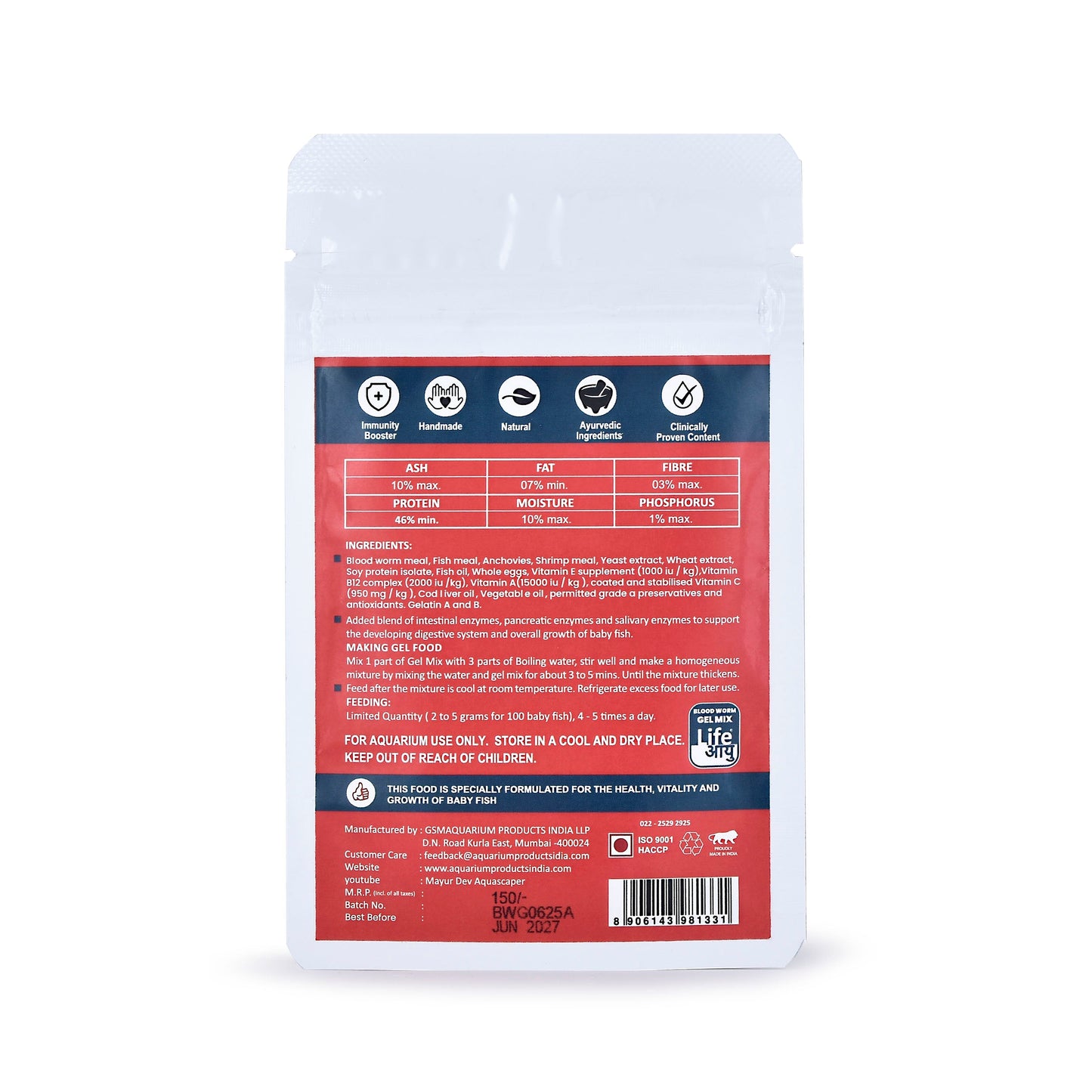 LIFE AAYU BLOODWORM GEL MIX – Soft Protein Boost for Fry and Nano Fish