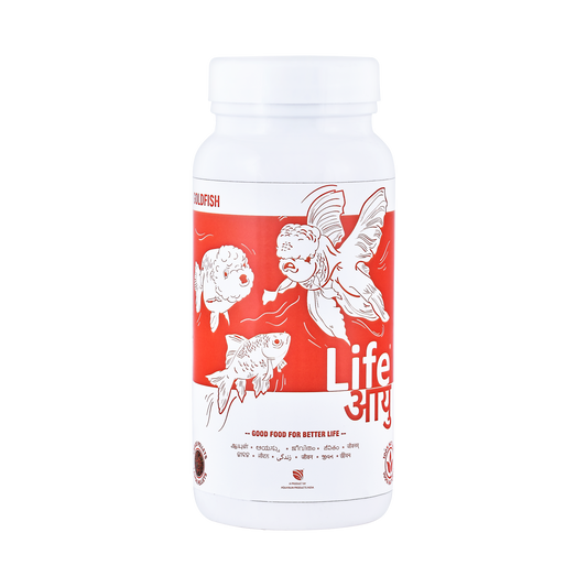 Life AAYUH Goldfish Food | Soft Sinking Pellet Food for Goldfish | Helps Reduce Bloating, Swim Bladder Issues & Improves Digestion(No Steroids)