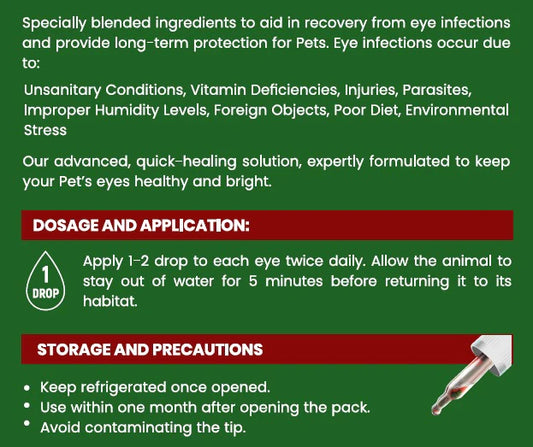 Turtle & Tortoise Eye Drop for Infections, Irritation & Long-Term Protection | 15 ml