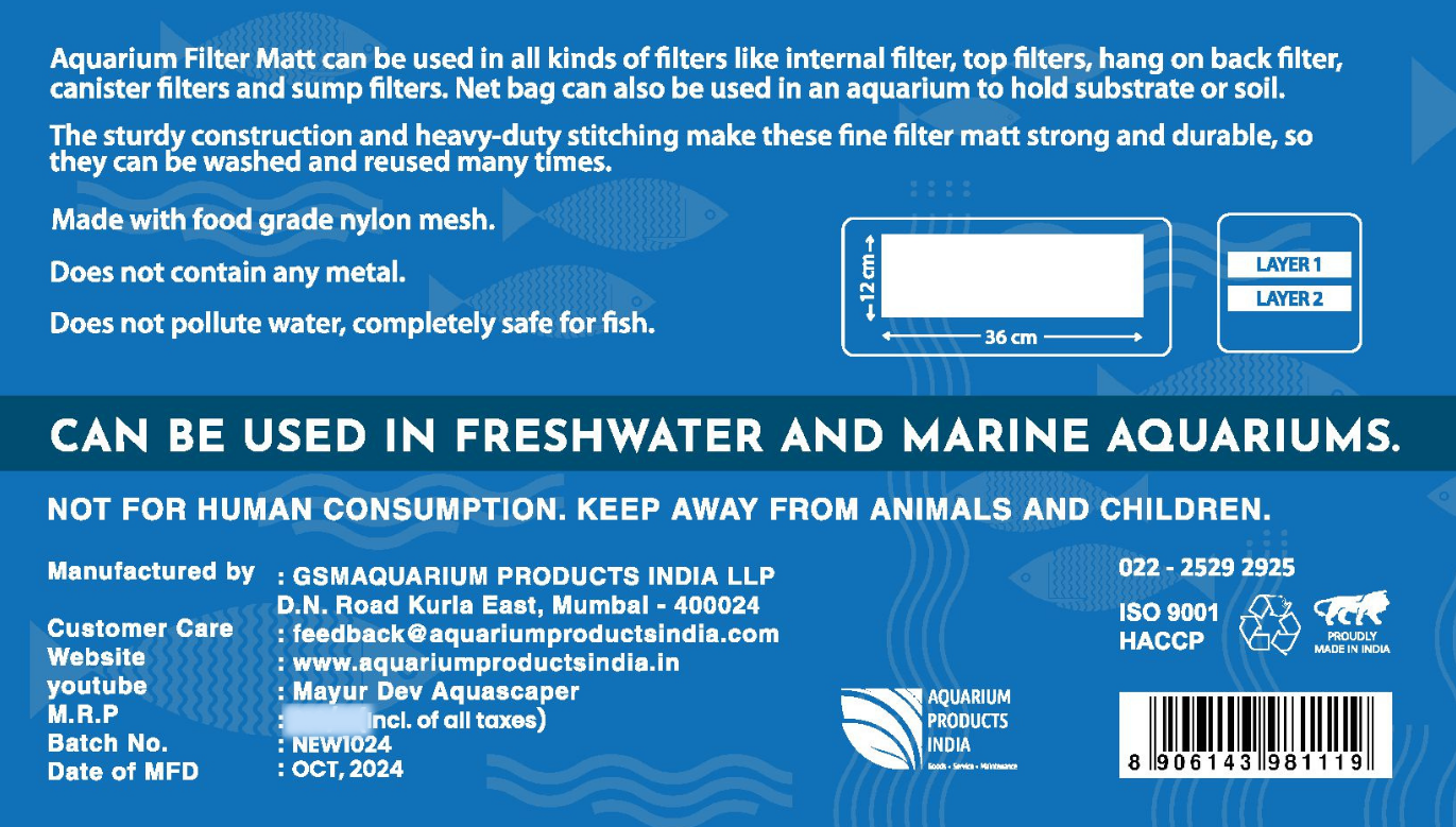 TCWS Aquarium Filter Matt