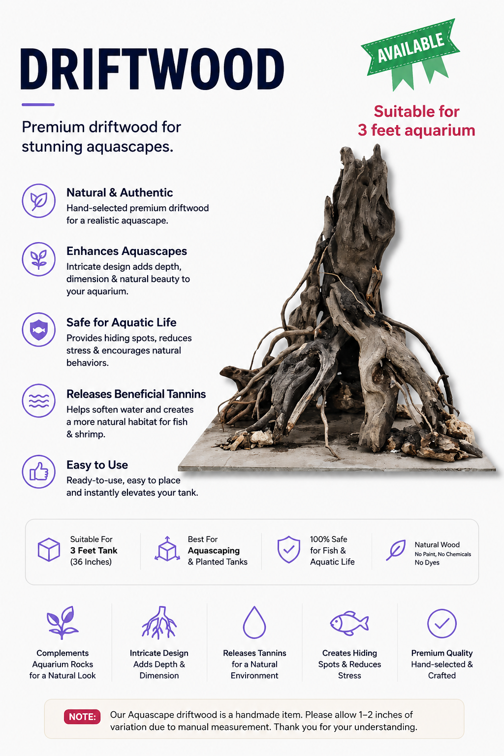 Ready-to-Use Driftwood Aquascape Setup
