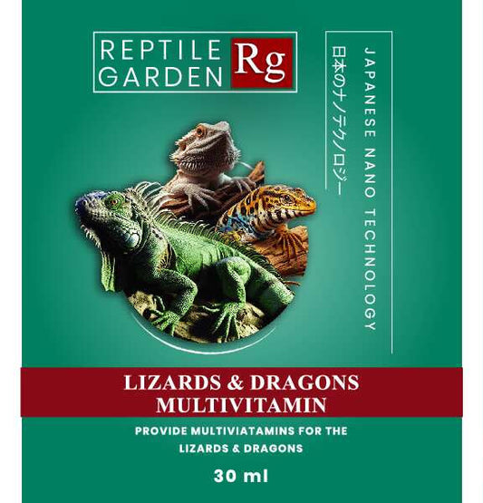 Reptile Garden Lizard & Dragon Multivitamin | Liquid Vitamin & Mineral Supplement for Bearded Dragons, Geckos & Lizards | Supports Growth, Immunity & Vitality | 30ml