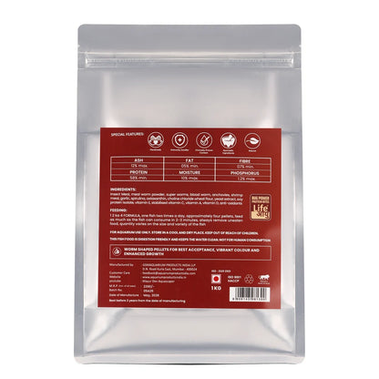 Life Aayu Bug Protein Bites Fish Food 1 kg – Insect Protein Feed for Carnivorous Fish