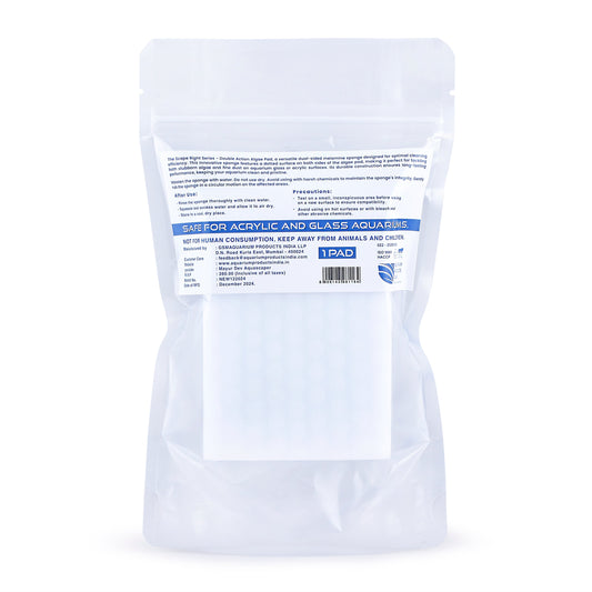 MAYA Double Dotted Algae Cleaning Pad | Aquarium Glass & Acrylic Cleaner | Scratch-Free Melamine Foam Pad for Algae, Biofilm & Water Stain Removal