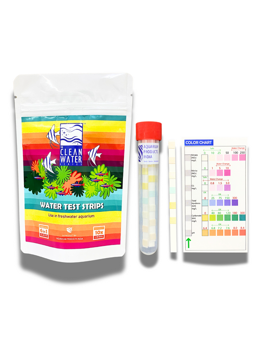 TCWS 6-in-1 Aquarium Water Test Strips | Instant pH, GH, KH, Nitrate, Nitrite & Chlorine Testing Kit for Freshwater Tanks | Easy Water Quality Monitoring