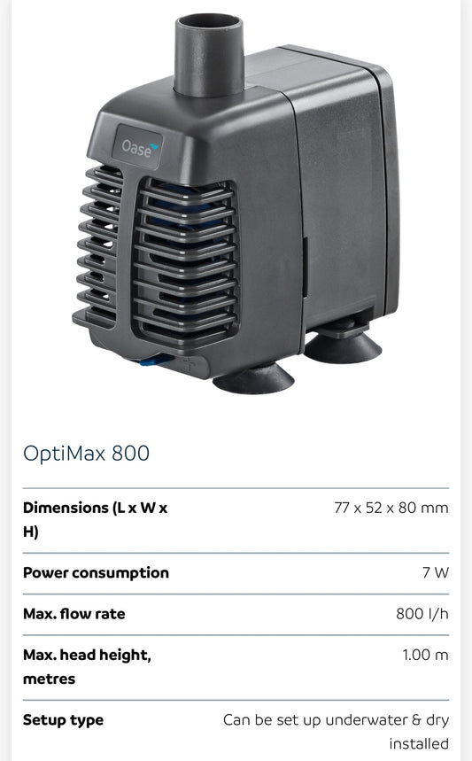 OASE OptiMax Aquarium Water Pump | Adjustable Internal Circulation Pump for Improved Water Flow, Oxygenation & Healthy Freshwater and Marine Aquariums (3 years warranty by company)