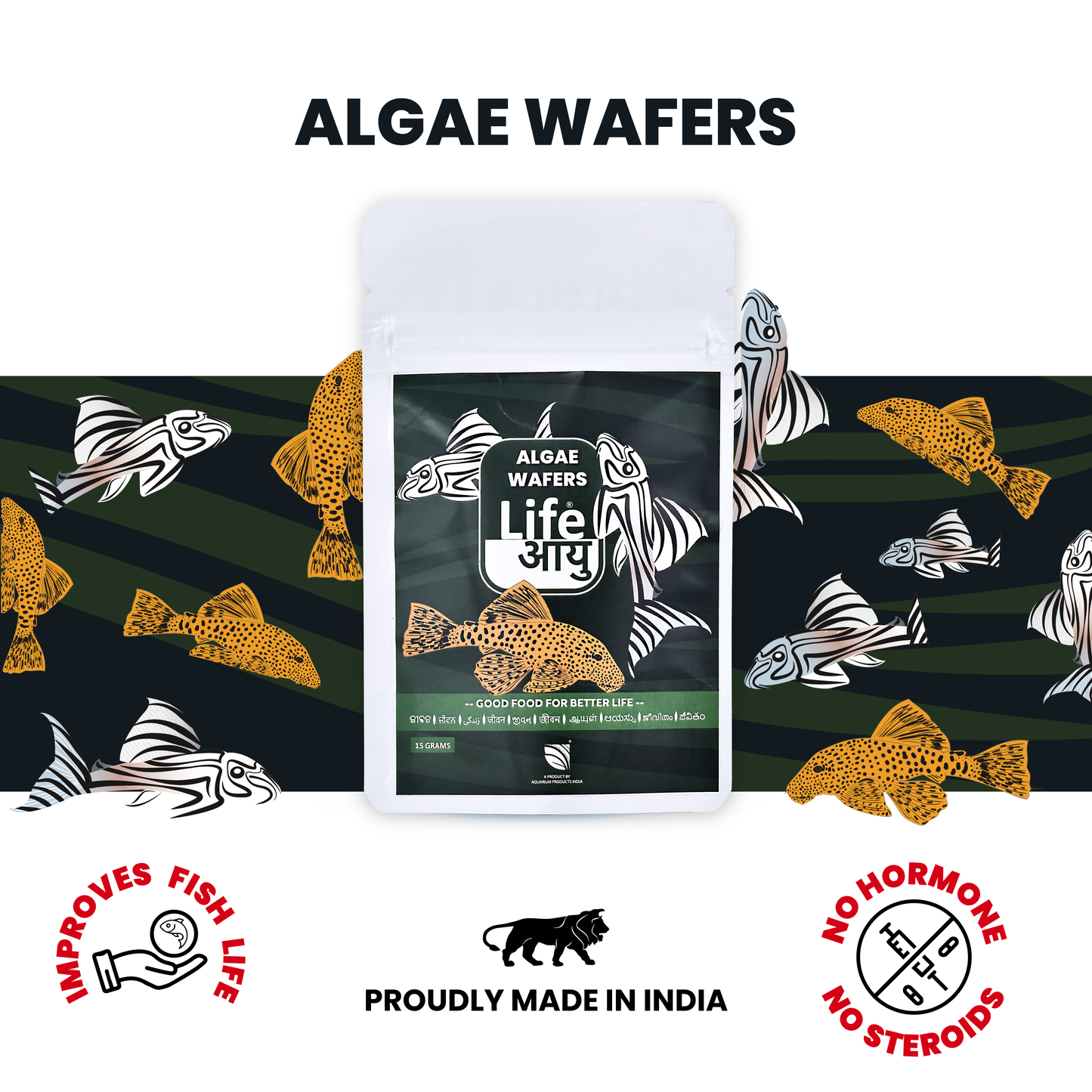 Life Aayu Algae Wafer Fish Food - 15g