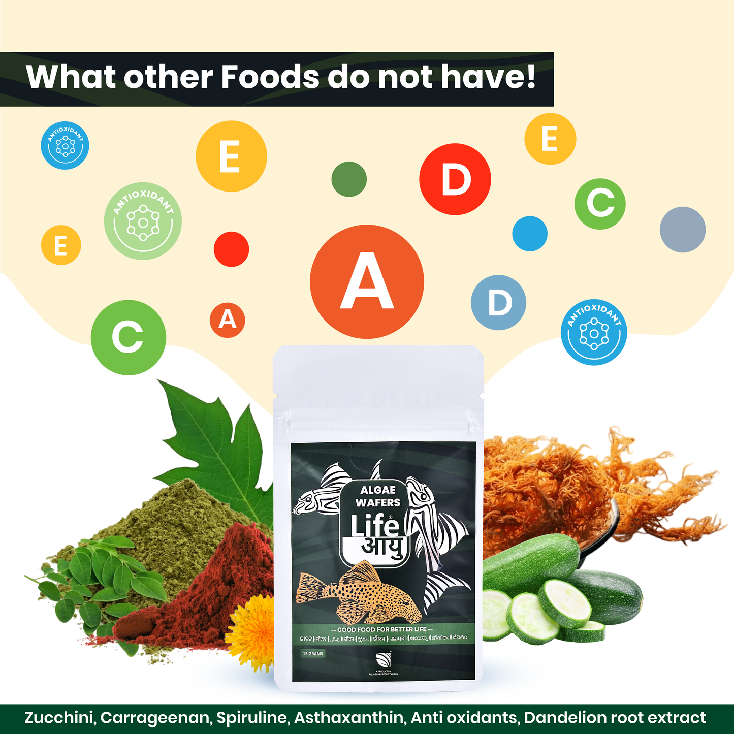 Life Aayu Algae Wafer Fish Food - 15g