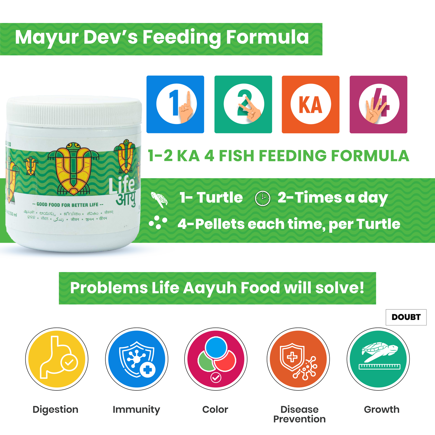 Spirulina & Calcium Enriched Turtle Food for Shell Strength, Immunity and Healthy Digestion