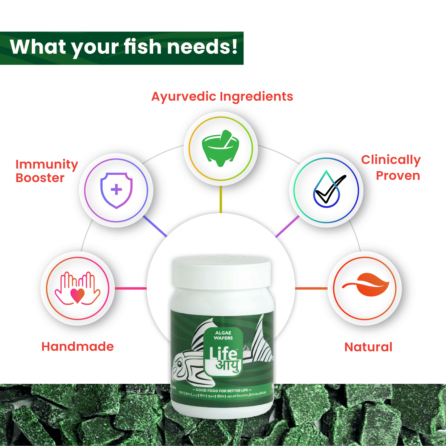 Life Aayu Algae Wafer Fish Food 45g
