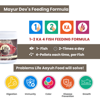 Life Aayu Arowana Premium Food – Handmade Ayurvedic Diet for Asian Arowanas | Color Boost, Muscle Growth & Immunity