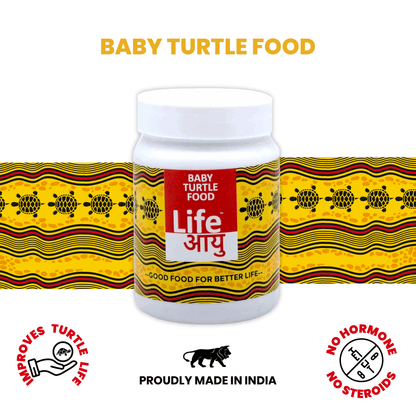 Life AAYU Baby Turtle Food – Ayurvedic Handmade Pellets for Shell Growth, Calcium & Vitality | For 2”–4” Baby Turtles (70g)