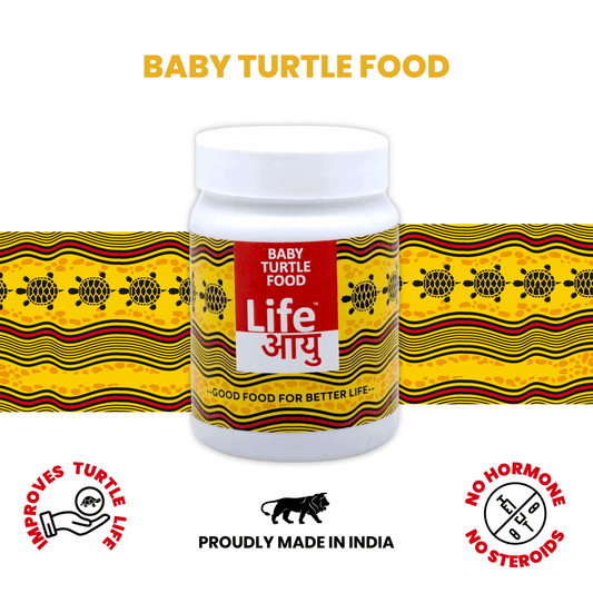 Life AAYU Baby Turtle Food – Ayurvedic Handmade Pellets for Shell Growth, Calcium & Vitality | For 2”–4” Baby Turtles (70g)