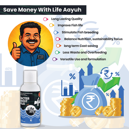 Life Aayu Bacter Boost Plus – Natural Aquarium Bacteria Starter for Clear Water, Ammonia Control Eco Balance | 100% Shrimp Safe