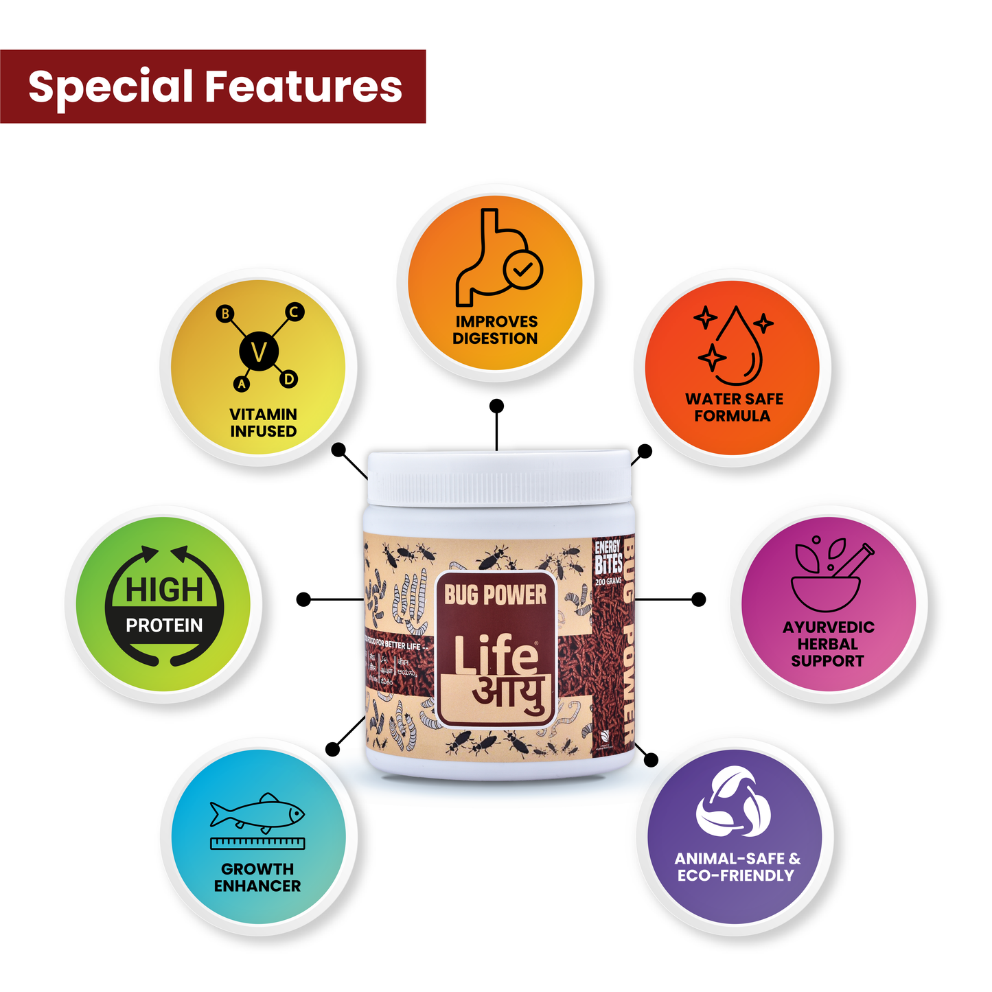 LIFE AAYU BUG POWER FISH FOOD