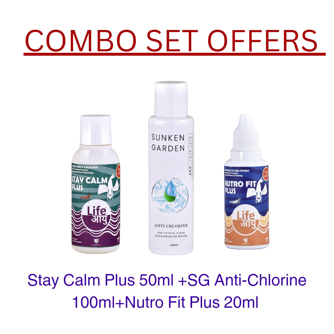 Nutro fit plus 20ml + stay calm plus 50ml +SG Anti chlorine 100ml combo offer