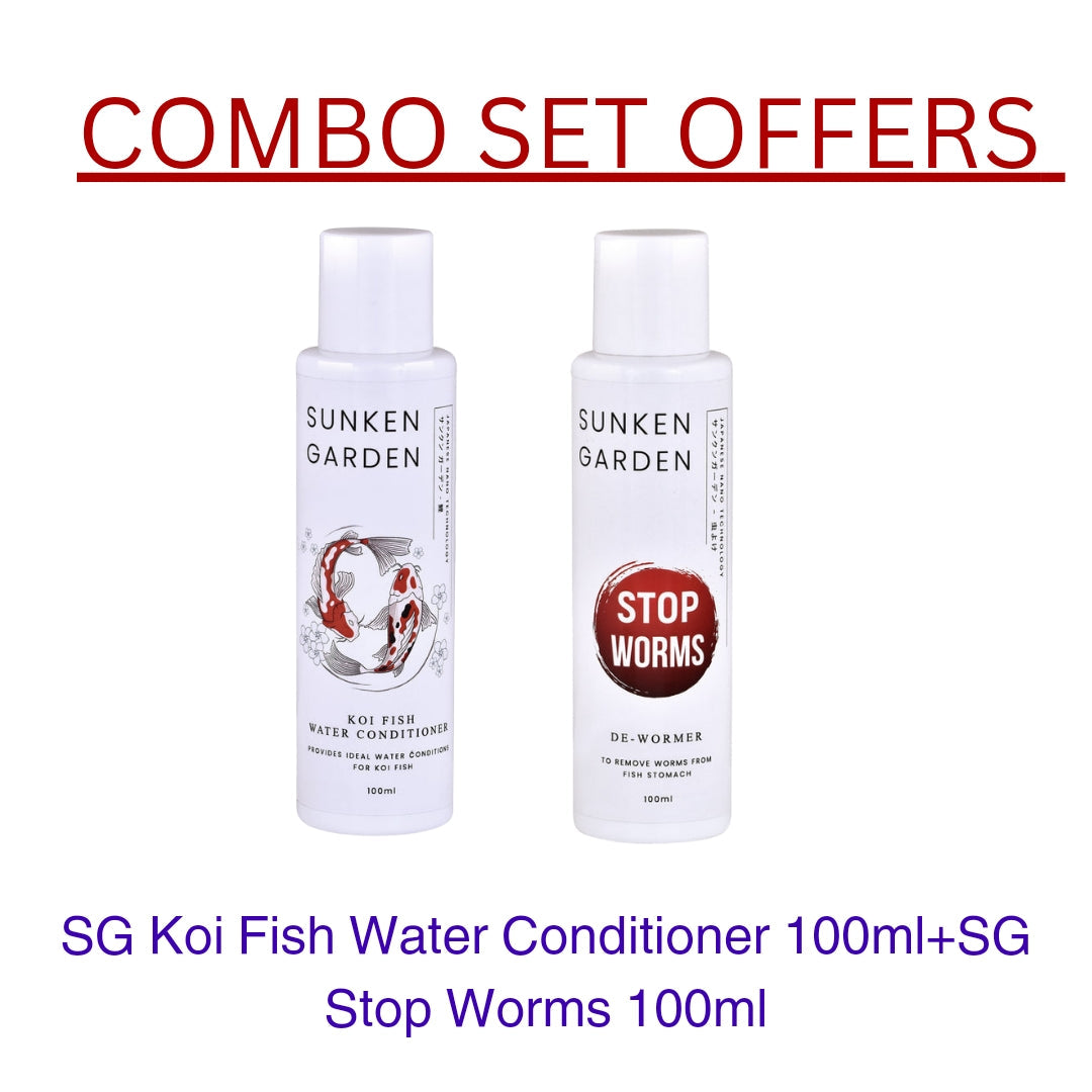 Sunken Garden Koi Fish Water conditionner  + stop worm combo offer