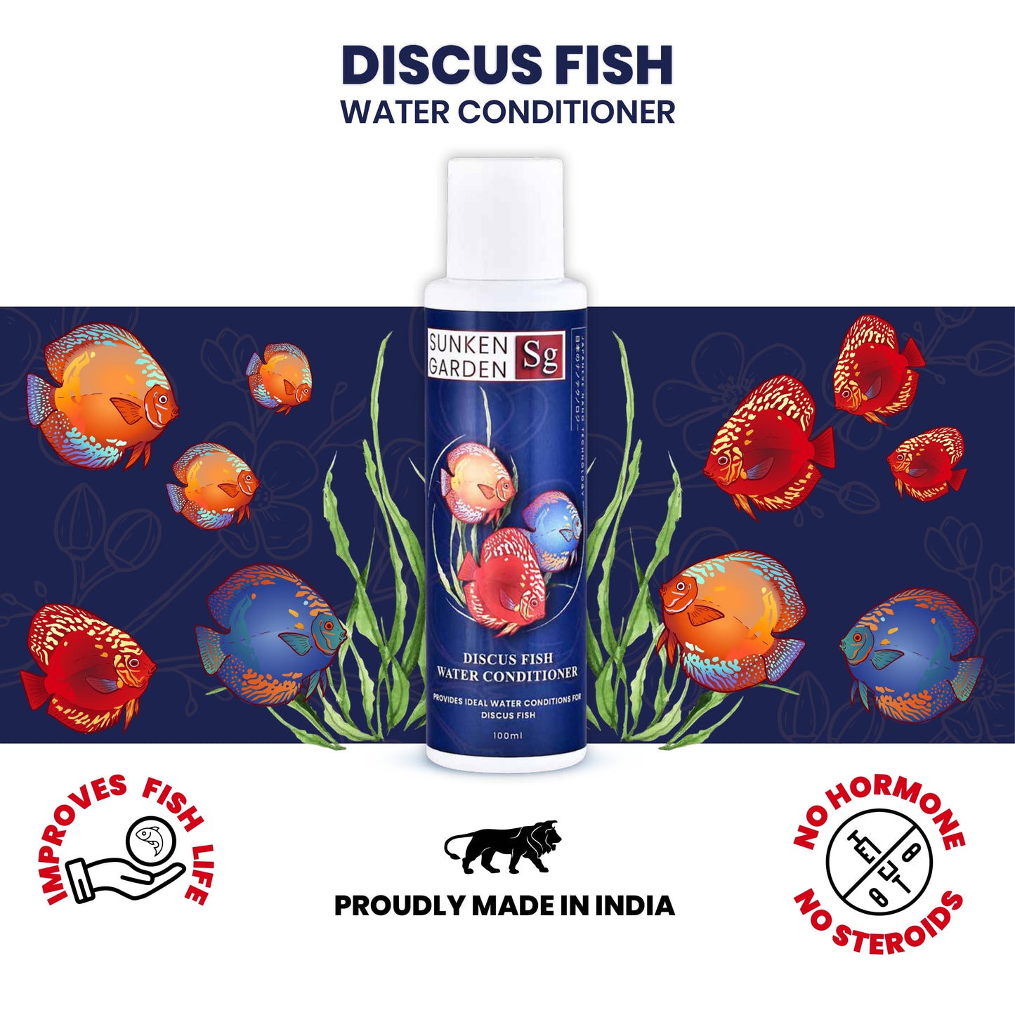 Sunken Garden Discus Fish Water Conditioner – Recreate the Amazon. Revive Their Radiance.