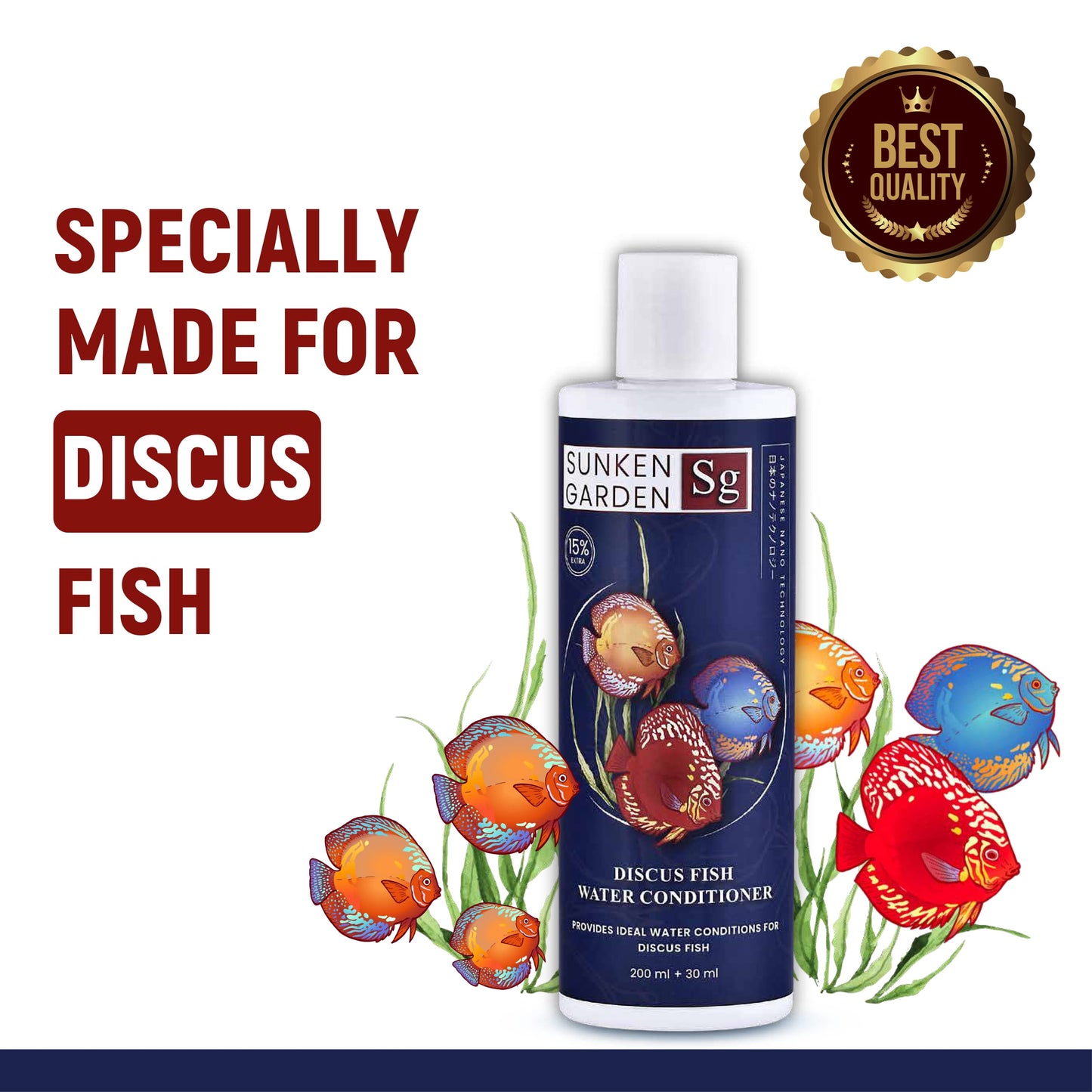 Sunken Garden Discus Fish Water Conditioner – Recreate the Amazon. Revive Their Radiance.
