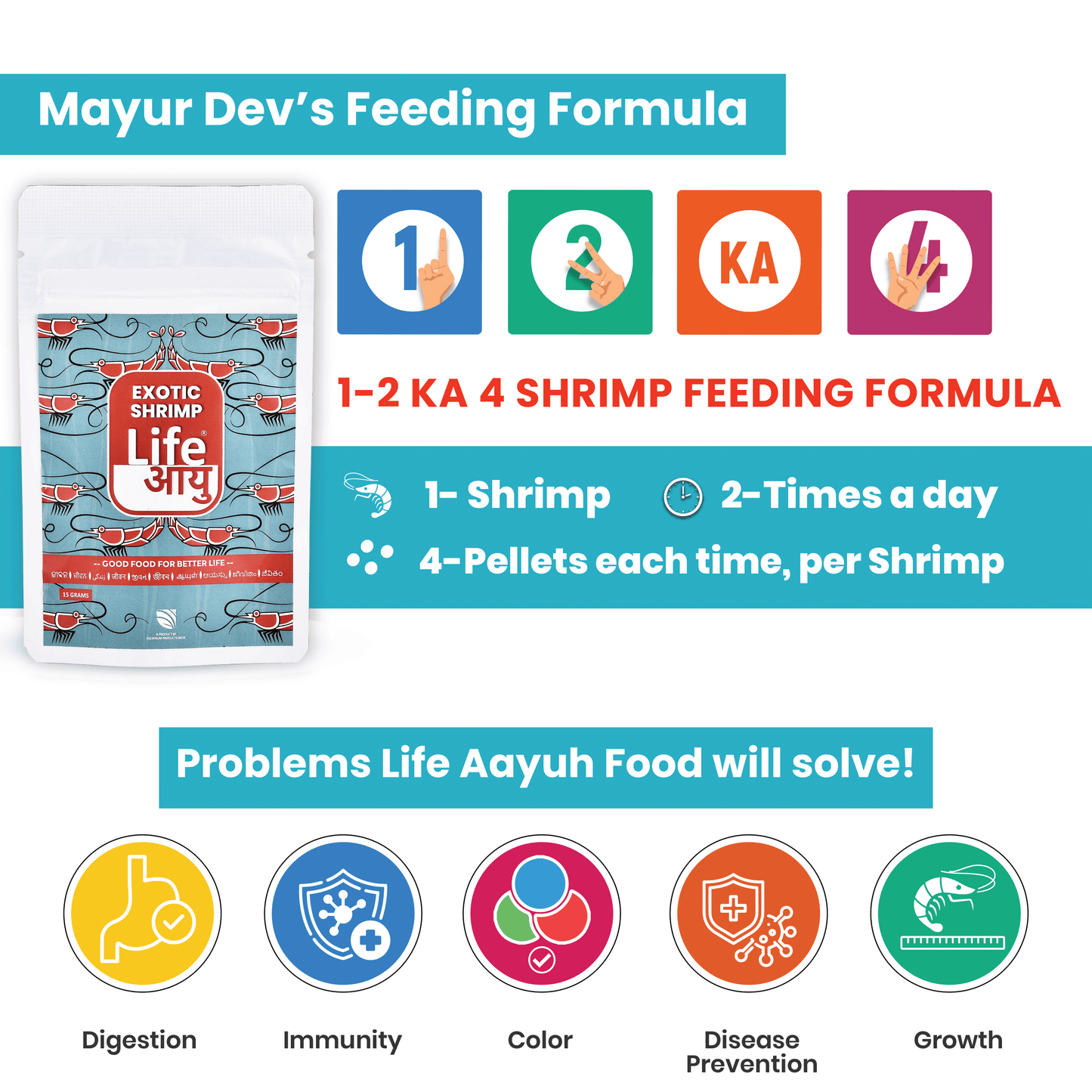 Life Aayu Shrimp Exotic Food 15g - Best Growth & Breeding