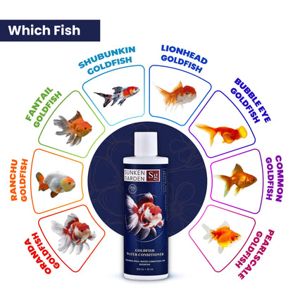 Sunken Garden Goldfish Water Conditioner | pH Stabilizer + Dechlorinator + Parasite Prevention | Made for Indian Tap Water