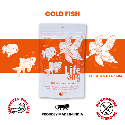 Life AAYU Goldfish Food – Ayurvedic Soft-Sinking Pellets with Tulsi, Papaya & Red Paprika for Color, Digestion & Immunity (100g)