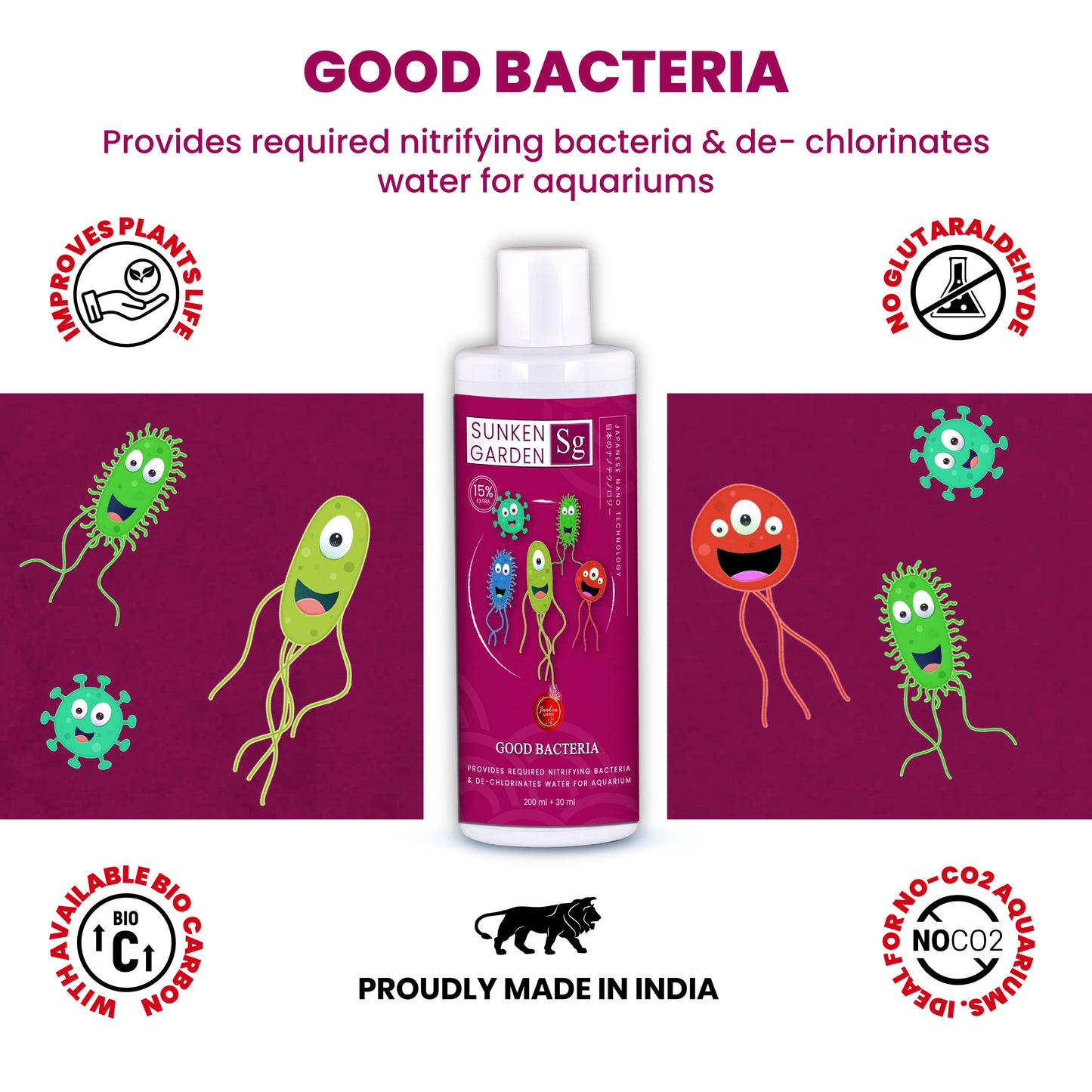 Sunken Garden Good Bacteria – Premium Denitrifying Bacteria for Water Clarity & Bio Stability | Safe for Shrimp & Invertebrates