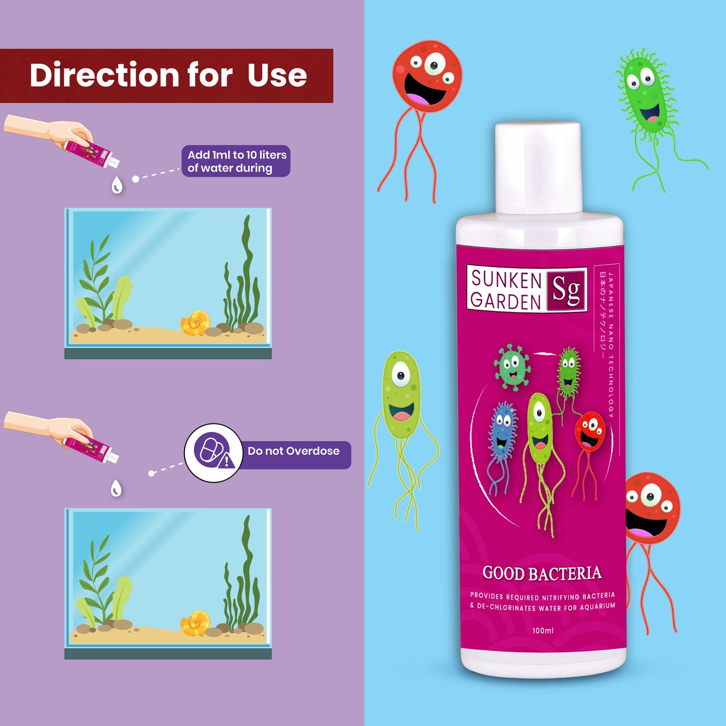 Sunken Garden Good Bacteria – Premium Denitrifying Bacteria for Water Clarity & Bio Stability | Safe for Shrimp & Invertebrates