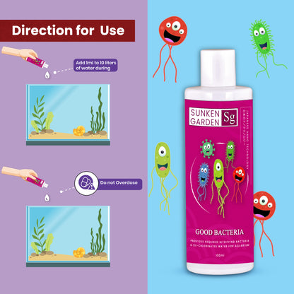 Sunken Garden Good Bacteria – Premium Denitrifying Bacteria for Water Clarity & Bio Stability | Safe for Shrimp & Invertebrates