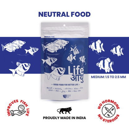 Life AAYU Neutral Fish Food – Ayurvedic Daily Diet for All Fish Sizes | For Newborn, Juvenile & Adult Fish