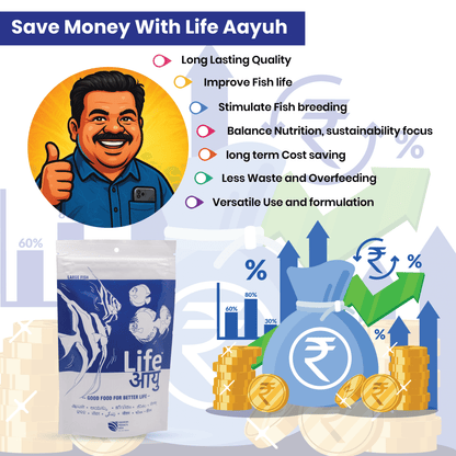Life AAYU Neutral Fish Food – Ayurvedic Daily Diet for All Fish Sizes | For Newborn, Juvenile & Adult Fish