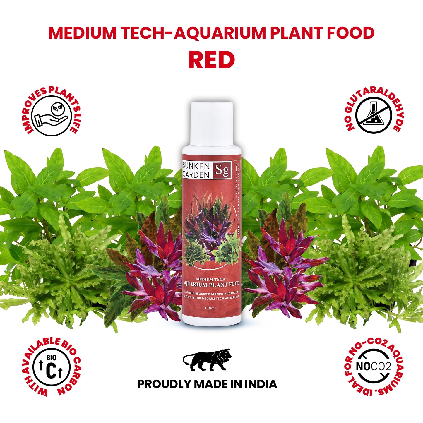 Sunken Garden Red – Fertilizer for Red Aquatic Plants. Bring Out the Bold. Feed the Red.