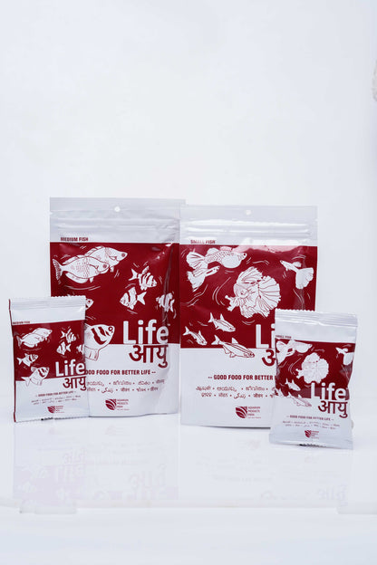 Life AAYU Red Fish Food – Ayurvedic Color Booster Pellets with Anchovy & Paprika | For All Fish Sizes (100g)