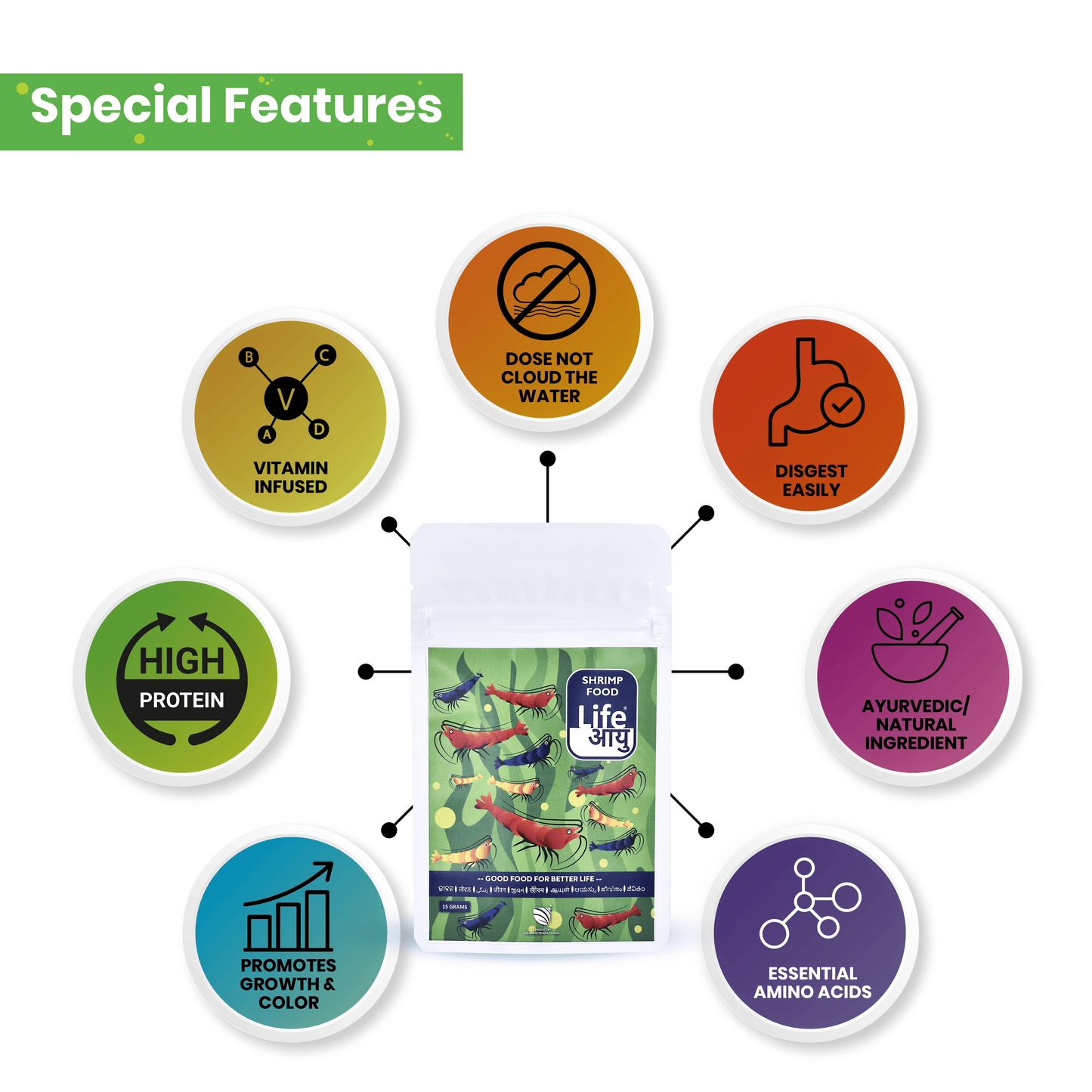 Life Aayu Shrimp Regular Food 15gm