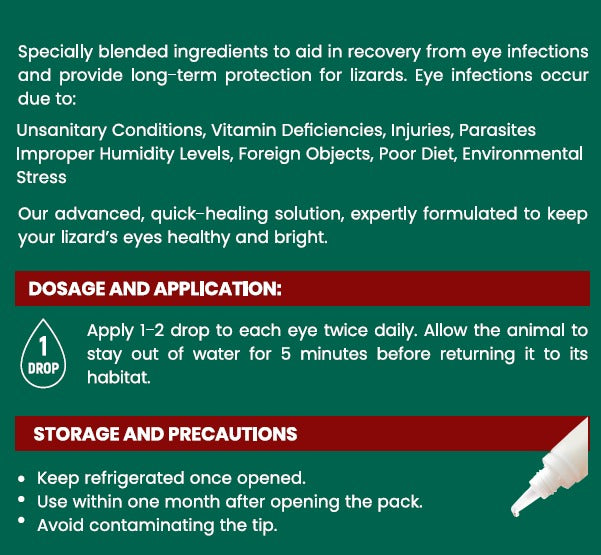 Lizards & Dragons Eye Drop – Advanced Reptile Eye Infection Relief | 100% Safe & Vet-Recommended
