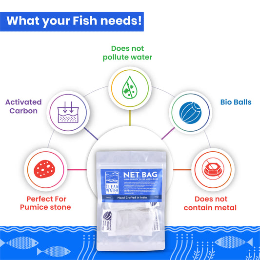 TCWS Net Bag(Small Size, 4 Pack) | Aquarium Filter Media Bag 1mm Fine Mesh with Drawstring | Safe Holder for Ceramic Rings, Bio Media & Activated Carbon | Fish & Shrimp Safe Filter Bag