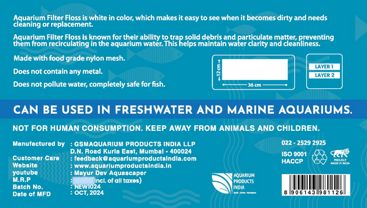 TCWS Aquarium Filter Floss | Ultra-Fine Final Stage Water Polishing Media | Crystal Clear Aquarium Water for Canister, Sump & Internal Filters