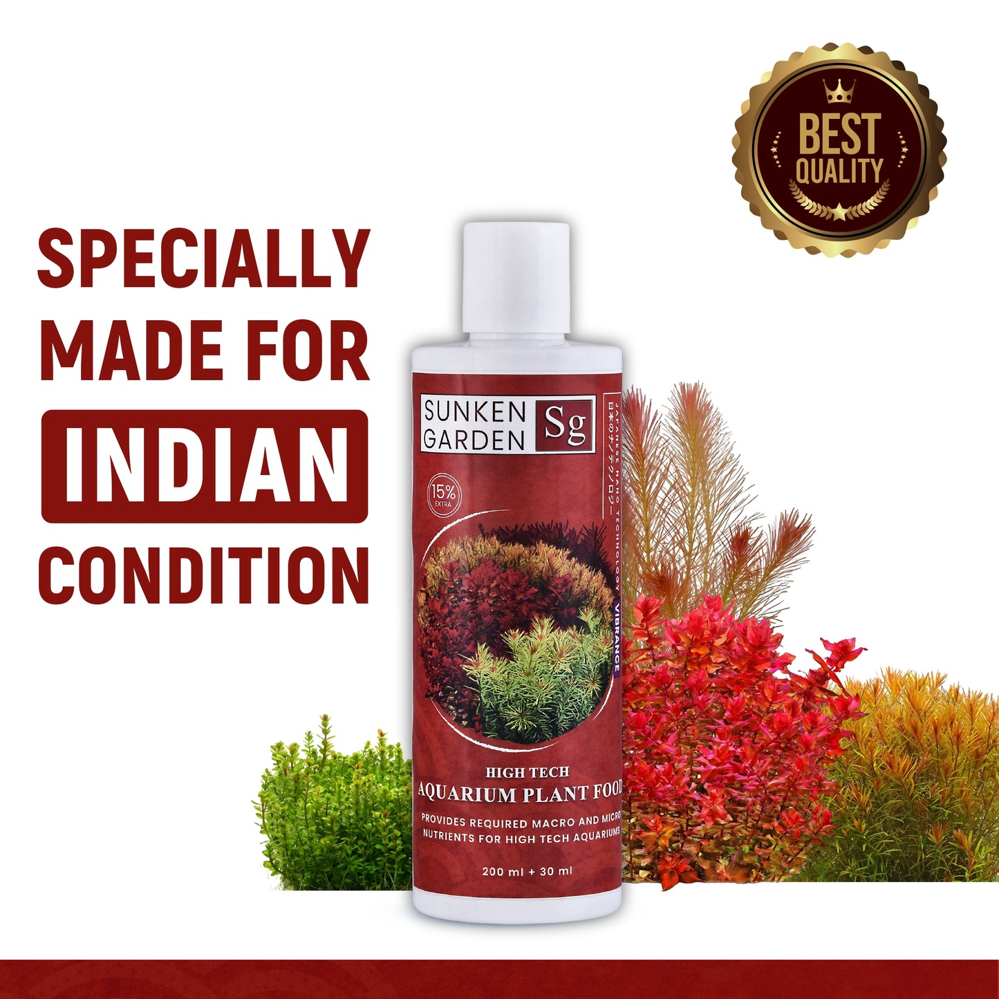 Sunken Garden Vibrance – Dutch-Style Aquarium Fertilizer | All-in-One Formula for Bushy Plant Growth | CO₂ & Non-CO₂ Compatible