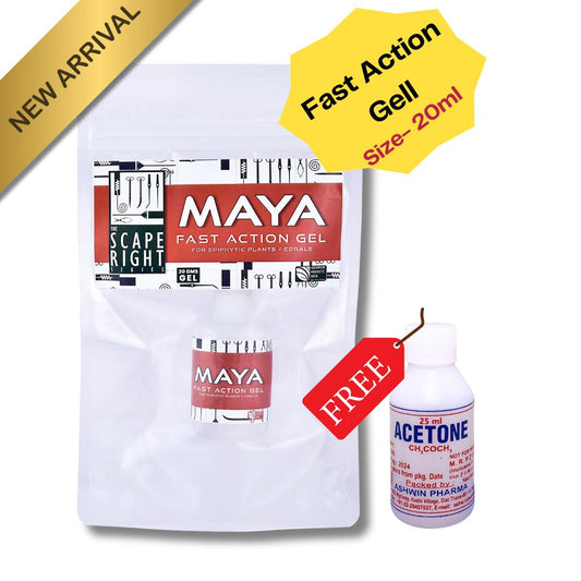 Maya Fast Action Gel | Aquarium Safe Aquascaping Glue for Plants, Moss & Hardscape | Strong Gel Adhesive for Driftwood, Rocks & Stable Aquarium Layouts