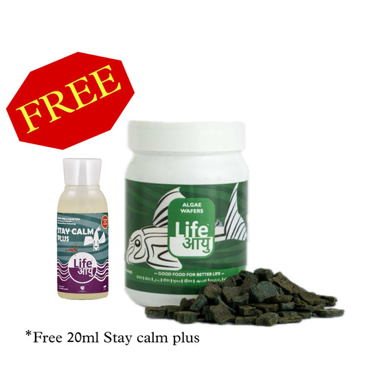 Life Aayuh Algae Wafer Fish Feed 45g + Stay Calm Plus free