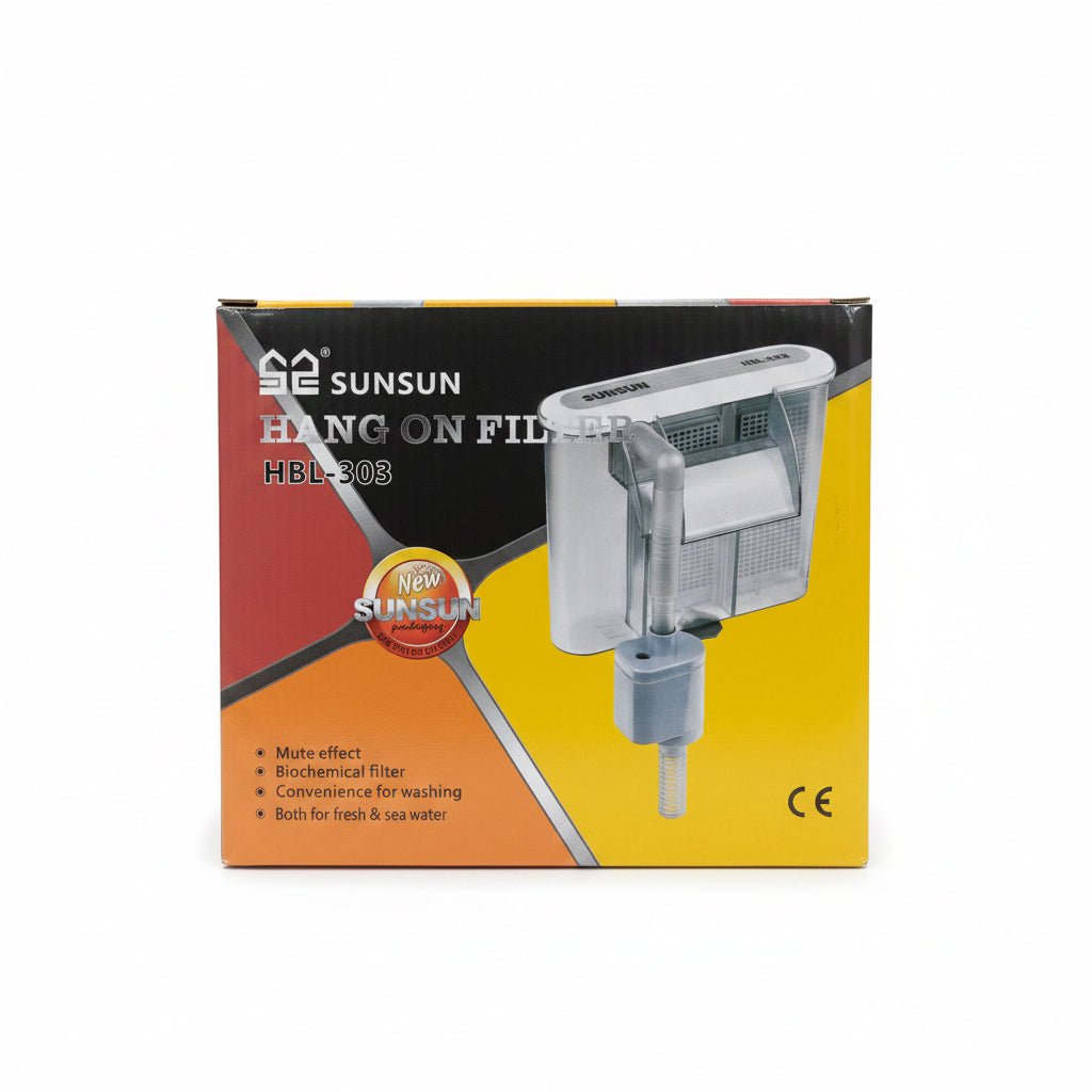 Space-Saving Aquarium Filter with Powerful Biological & Mechanical Cleaning using SUNSUN HBL-303