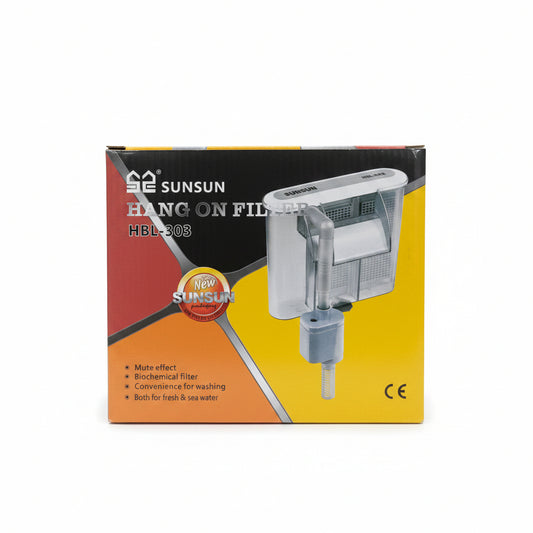 Space-Saving Aquarium Filter with Powerful Biological & Mechanical Cleaning using SUNSUN HBL-303