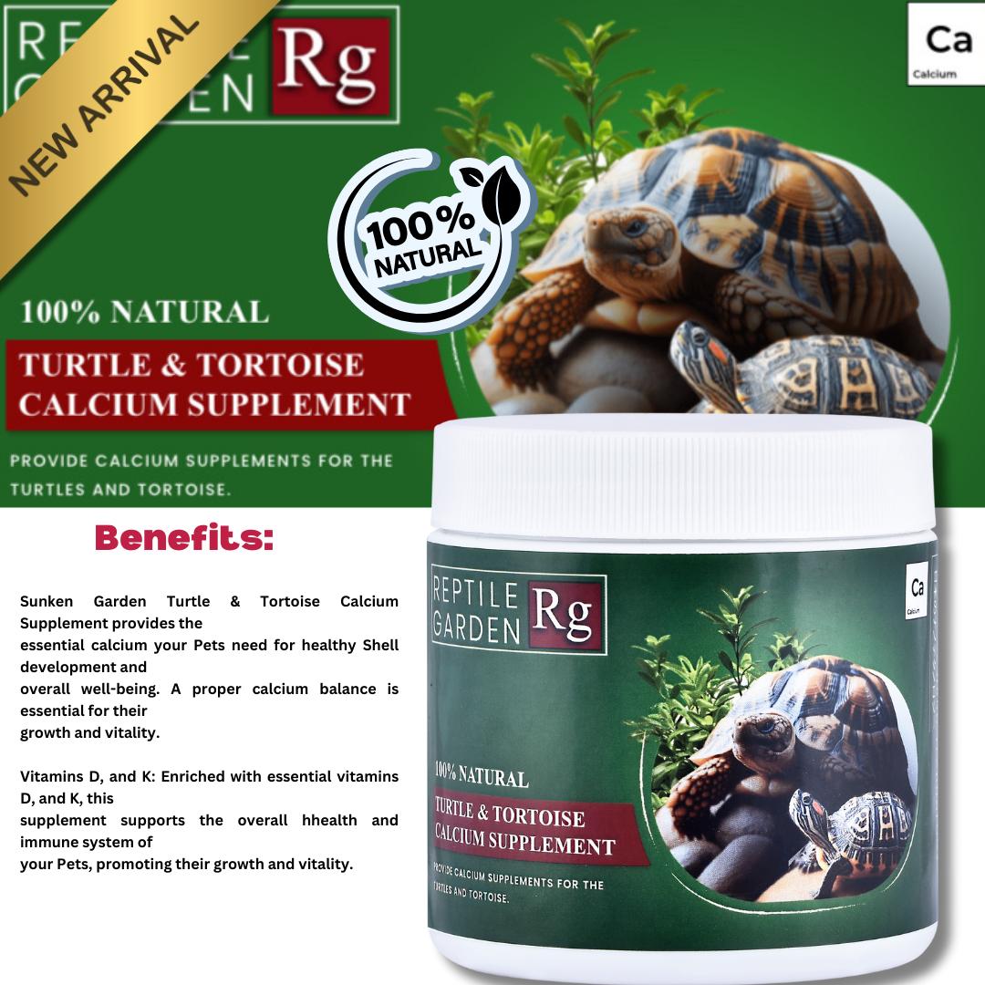 Reptile Garden Turtle & Tortoise Calcium Supplement – With Vitamins D & K + Stress-Relieving Essential Oils