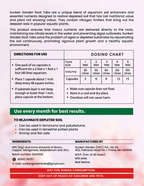 Sunken Garden Root Tabs (6+1) – Aquarium Soil Enhancer