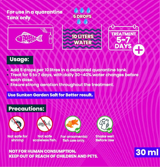 Fish Safe Max Care 2000(30ml) | Broad-Spectrum Internal Fish Treatment for Bacterial & Parasitic Infections | Restores Appetite, Digestion & Vitality in Aquarium Fish