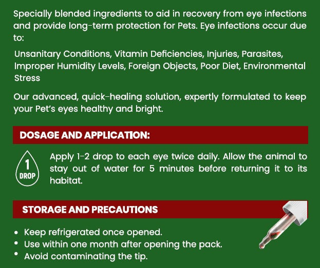 Turtle & Tortoise Eye Drop – Veterinary-Grade Reptile Eye Care for Infections, Irritation & Long-Term Protection (15ml)