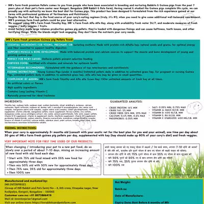 INR's Farm Fresh Premium Guinea Pig Pellets – Complete Daily Nutrition for Healthy Growth & Digestion